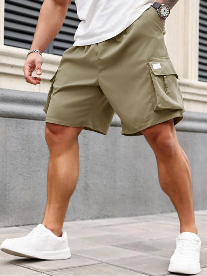 Men's Plus Size Cargo Shorts with Elastic Waist - All Seasons