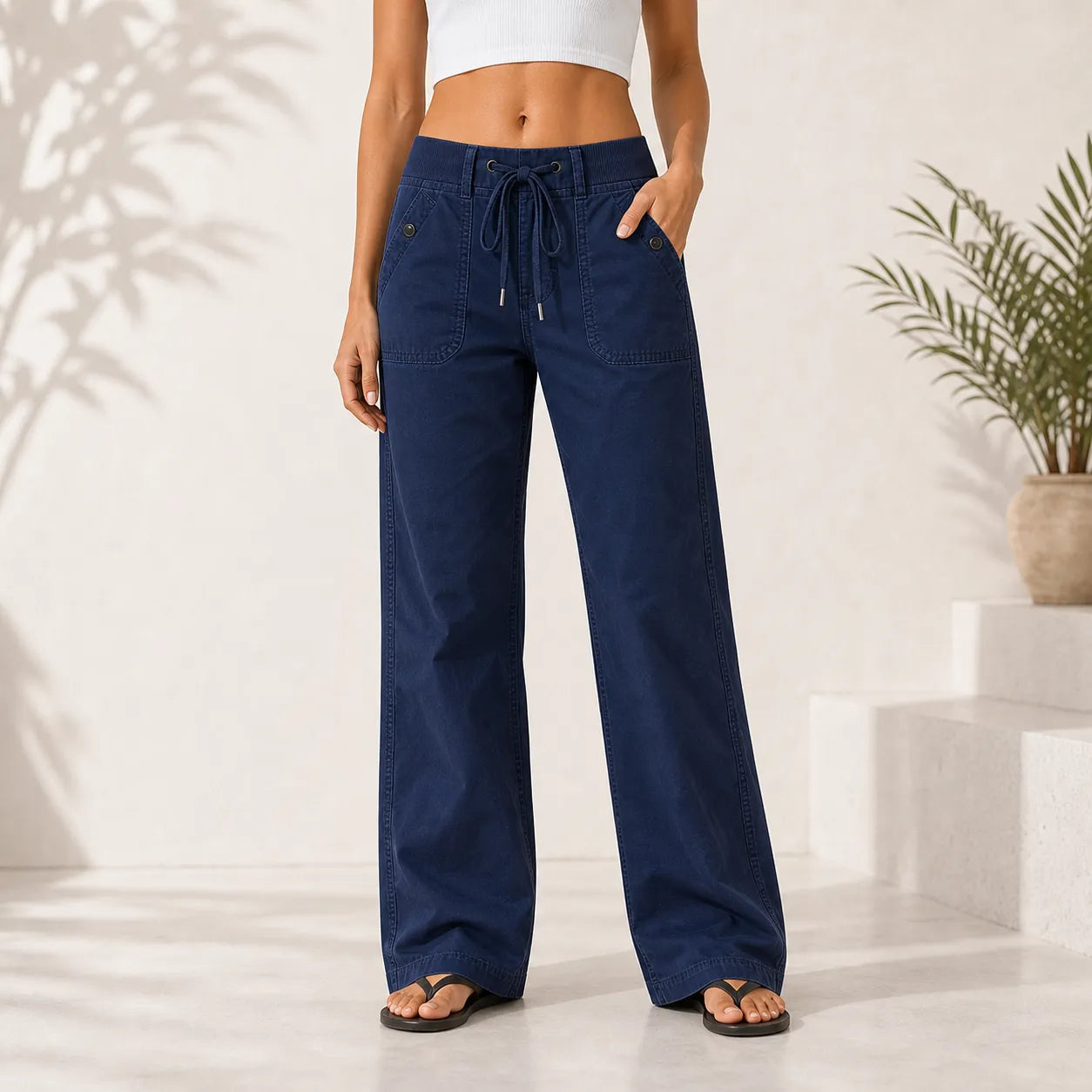Women's High Stretch Mid Rise Straight Pants