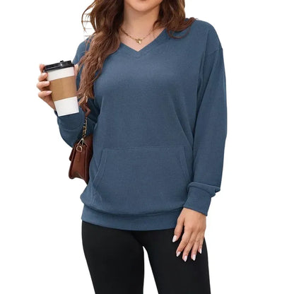 Women's Hoodless V-neck Sweatshirt