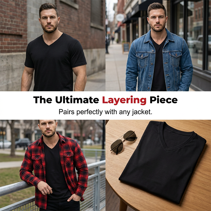 Men's Classic Casual V-Neck T-Shirt