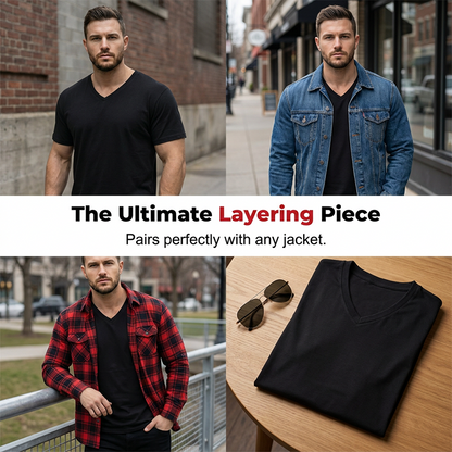 Men's Classic Casual V-Neck T-Shirt