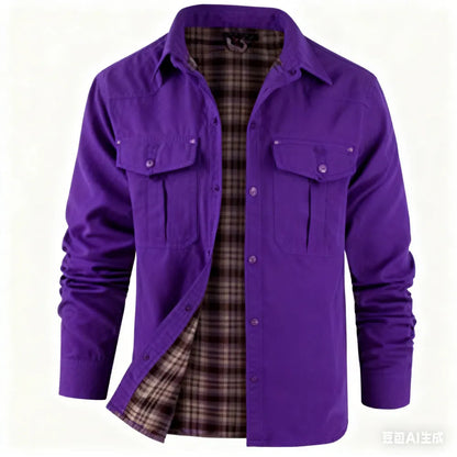 Men's Flannel Lined Shacket Jacket
