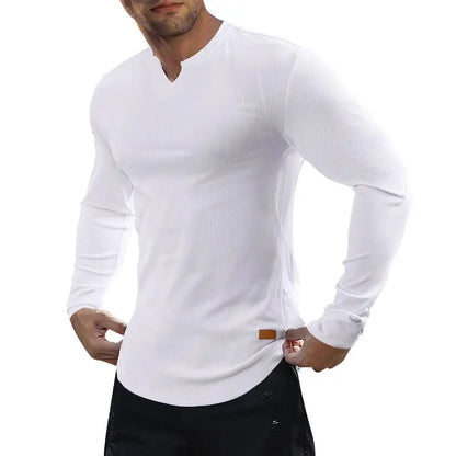 Men's Plain Casual Muscle Shirts for Men Slim Fitted