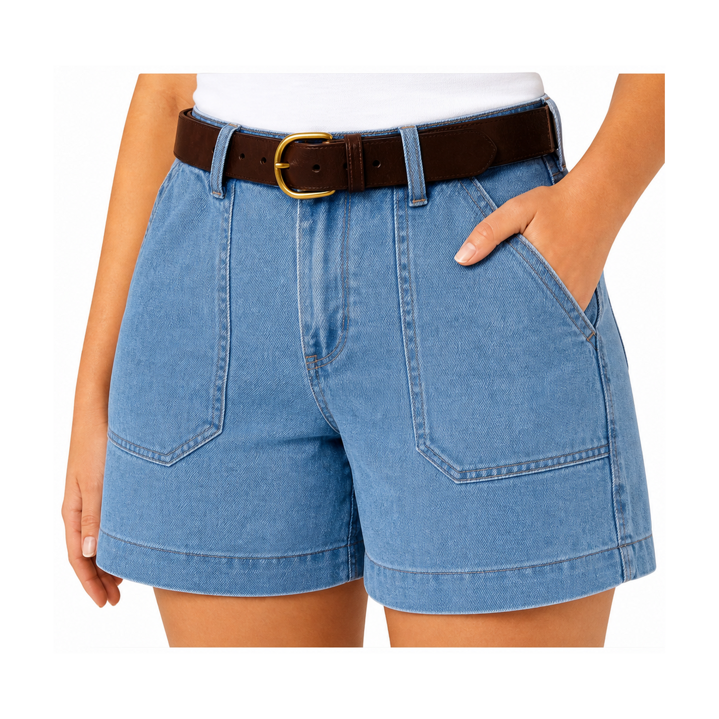 FINAL SALE⚡- 8 PACK Casual Summer Shorts – Split Side Flap Pocket Shorts Without Belt