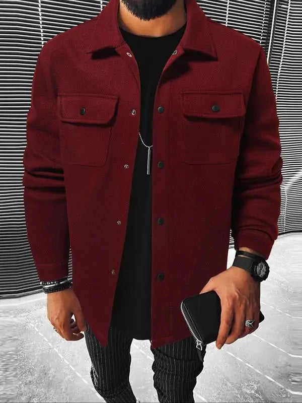 Men's Plain Long Sleeve Jacket