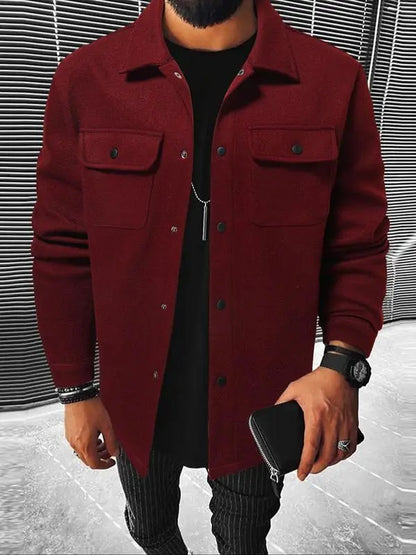 Men's Plain Long Sleeve Jacket