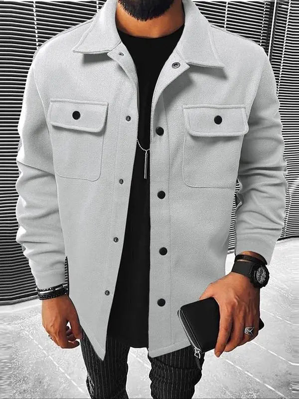 Men's Plain Long Sleeve Jacket