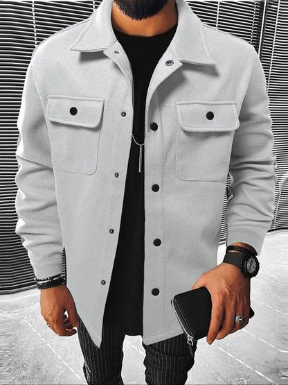Men's Plain Long Sleeve Jacket