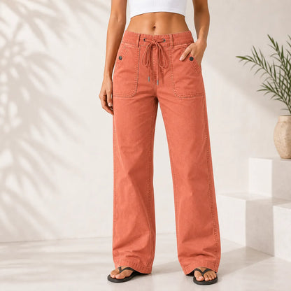 Women's High Stretch Mid Rise Straight Pants