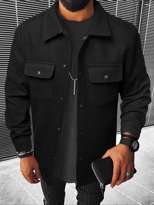 Men's Plain Long Sleeve Jacket