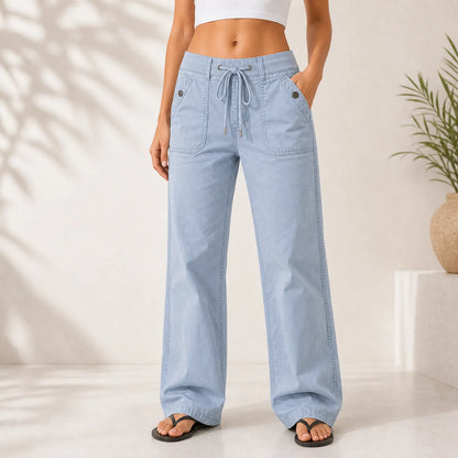 Women's High Stretch Mid Rise Straight Pants