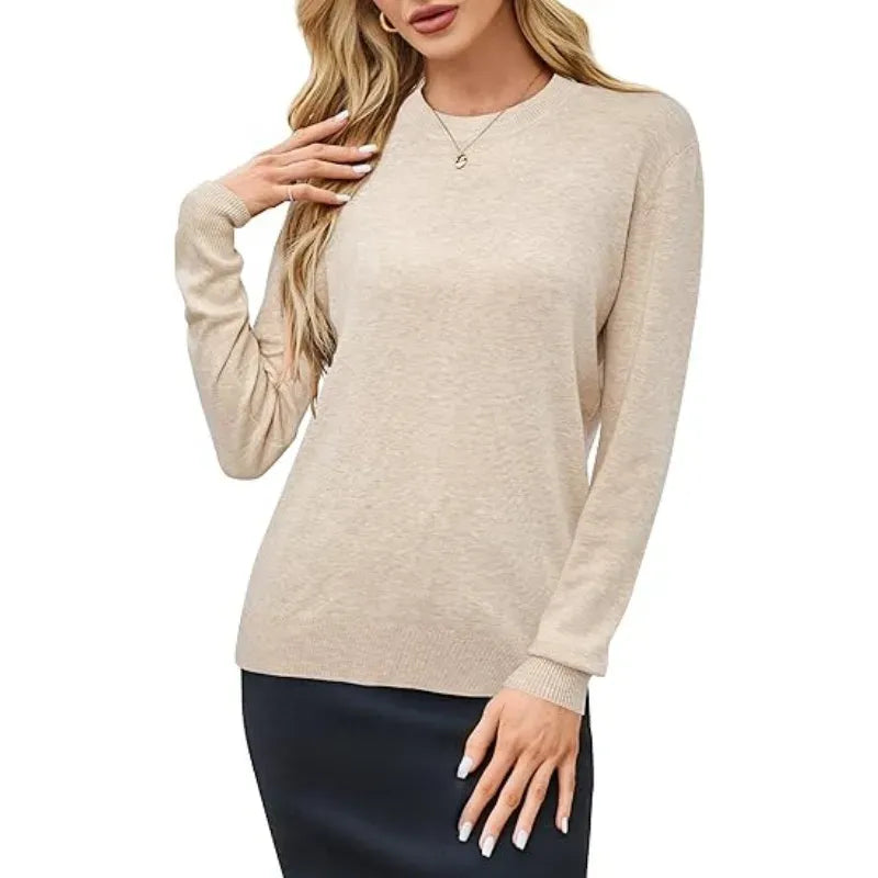 💥 Women's Wool Blend Crew Neck Pullover Sweater🔥