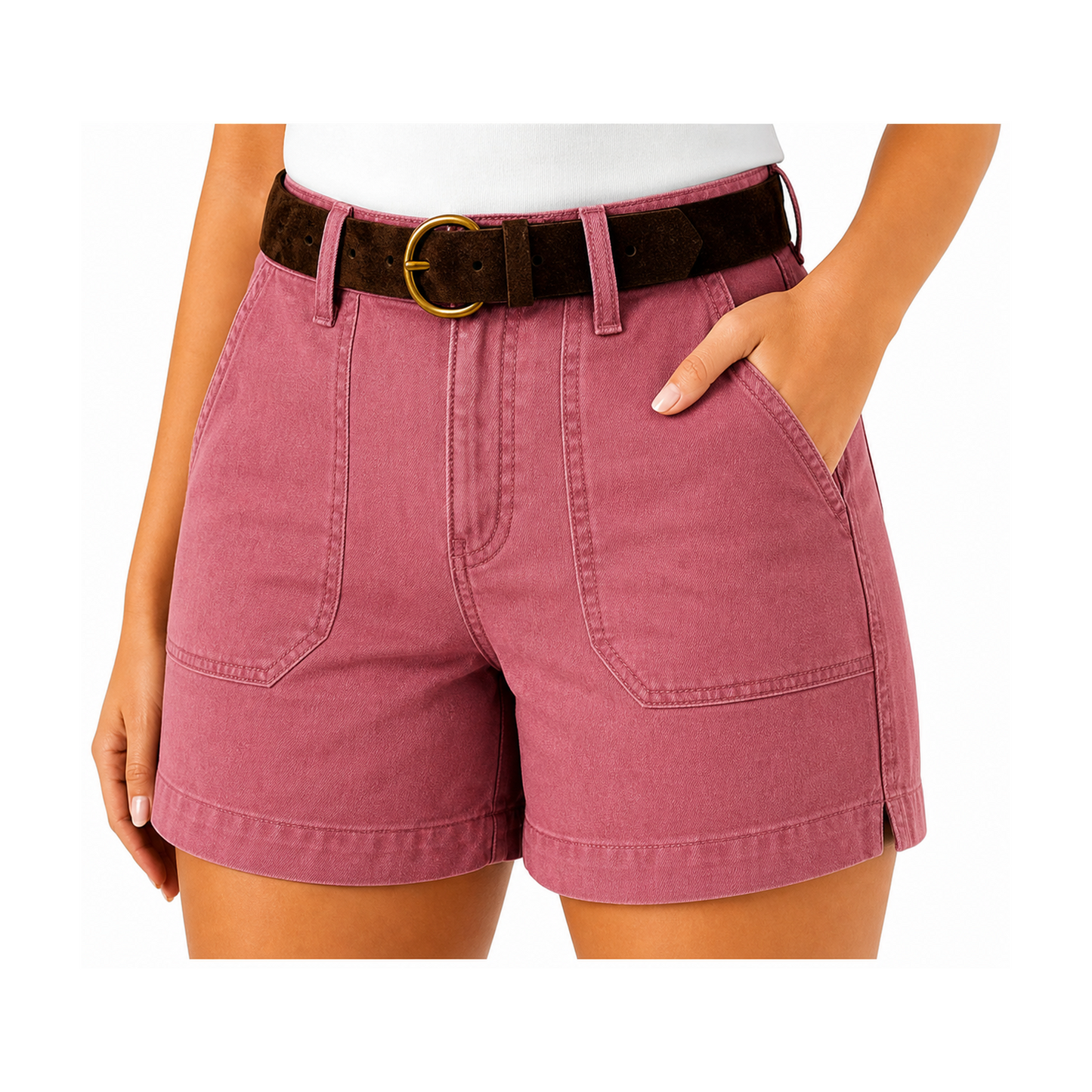 FINAL SALE⚡- 8 PACK Casual Summer Shorts – Split Side Flap Pocket Shorts Without Belt