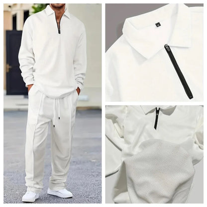 Men's solid color checkered casual suit