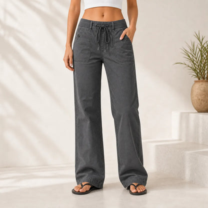 Women's High Stretch Mid Rise Straight Pants