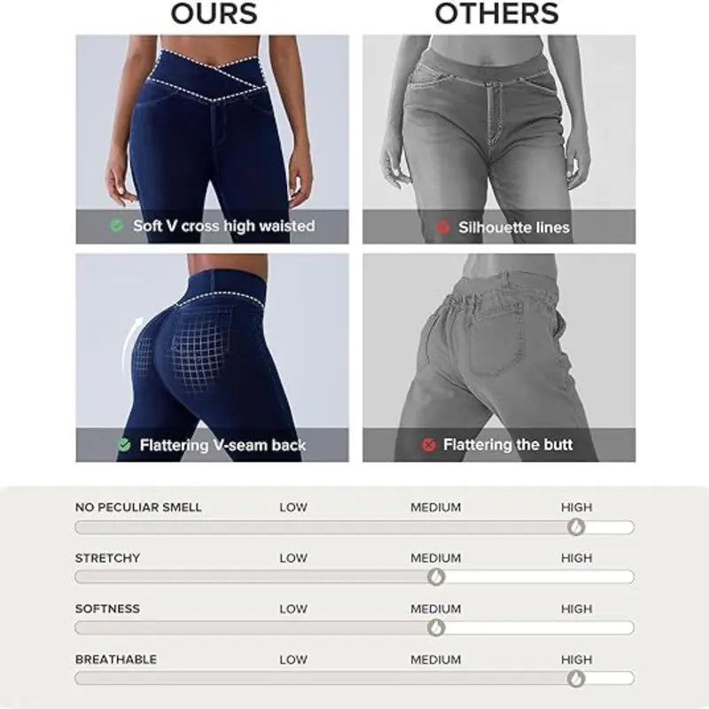 Women's Crossover High-Waisted Stretch Jeans