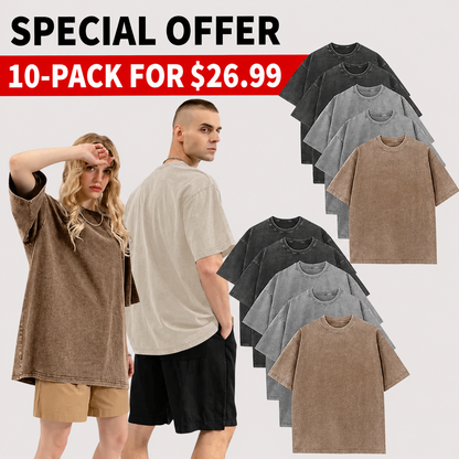 Men’s Oversized Vintage Acid-Wash T-Shirt – 100% Heavyweight Cotton Streetwear for Gym & Everyday Wear
