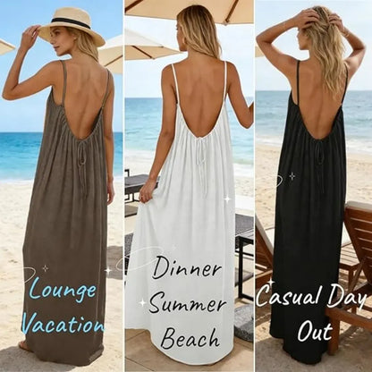 🔥Women's Cotton Linen Backless Loose Dress🔥 10-Piece Pack - Includes All Colors, Only $24