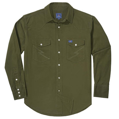 🔥HOT-SALE 🔥Men's Long Sleeve Stone-Washed and Pre-Washed Denim Work Shirt