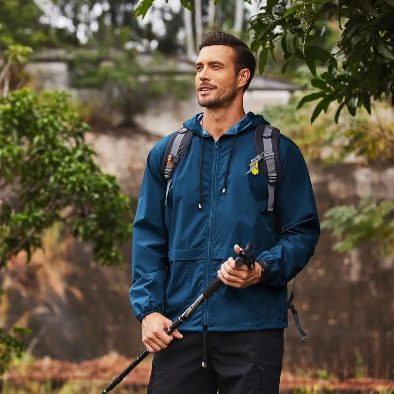 Men's Packable Jacket Outdoor Waterproof