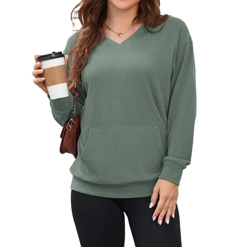 Women's Hoodless V-neck Sweatshirt