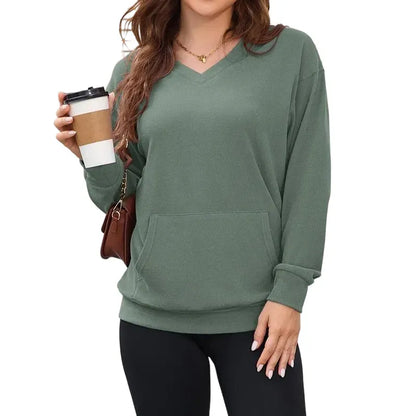 Women's Hoodless V-neck Sweatshirt