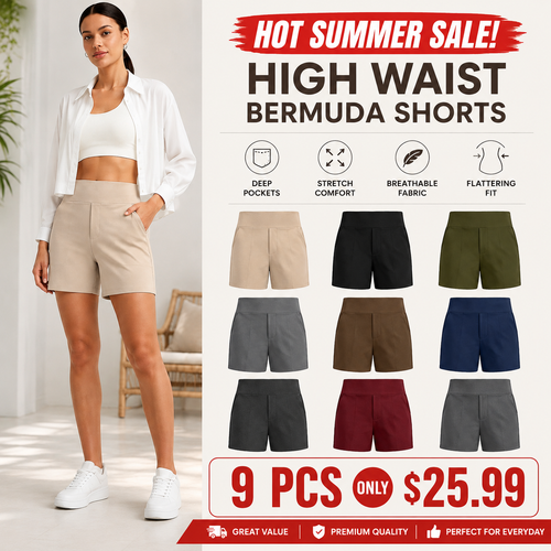 Women's Athletic Shorts High Waisted Running Yoga Shorts Summer Casual Burmuda Shorts with Pockets Activewear