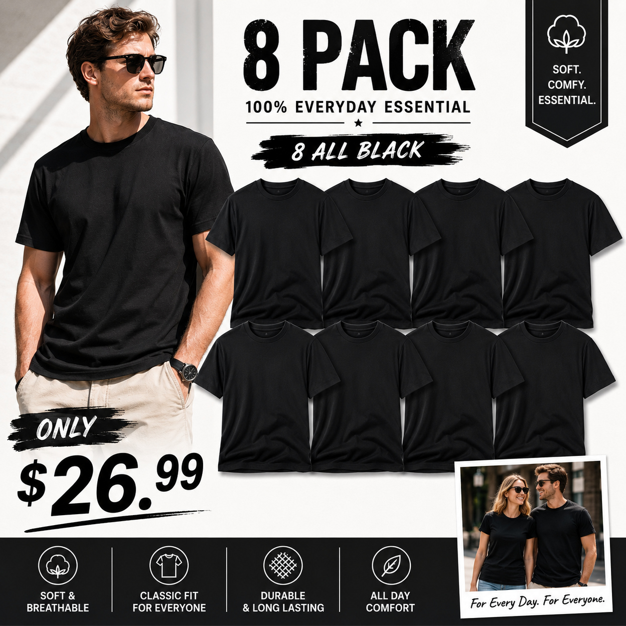 Unisex Oversized Cotton T-Shirt 12-Pack for Casual Streetwear