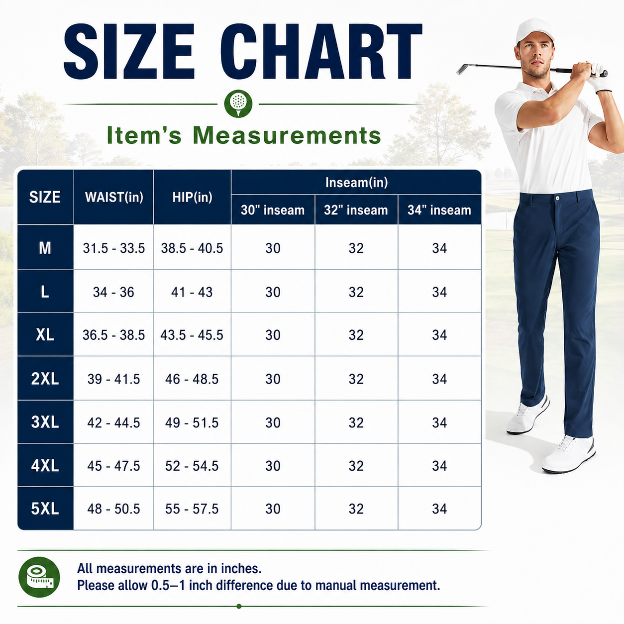 Men's Golf Pants, Stretch Work Dress Pants, Quick-drying, Lightweight, Comfortable Casual Pants with Pockets
