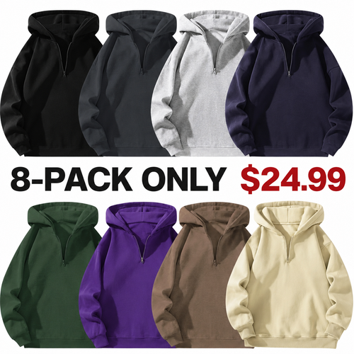 Men’s Plain Half Zip Hoodie