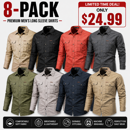 Military Cargo Shirts Men Spring Autumn Cotton Casual Slim Fit Tops Outdoor Long Sleeve Tactical Shirt