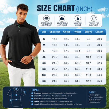 Men's Polo Shirts – Soft Breathable Cotton, Comfortable Short Sleeve Casual Fit