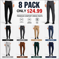 🔥Black+Khaki+Light Blue+Light Gray+Brown+Dark Green+Navy Blue+Dark Grey(8 Pants Together)
