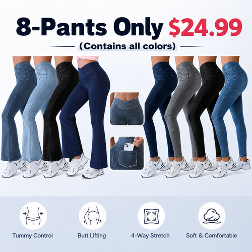 Women's Crossover High-Waisted Stretch Jeans