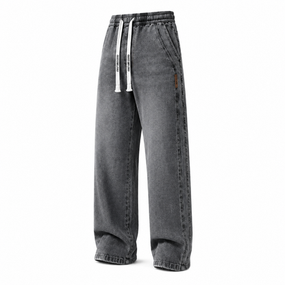 🔥 BEST SELLER | Men’s Stretch Cotton Loose-Fit Drawstring Jeans
