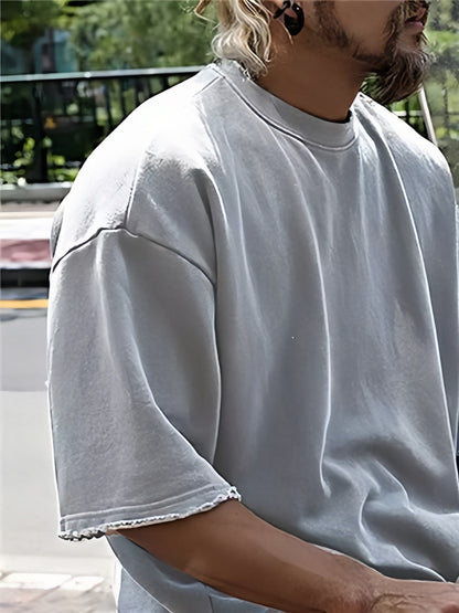 Men's Casual Loose Fit Solid Sports Set