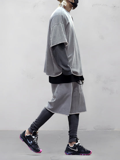 Men's Casual Loose Fit Solid Sports Set