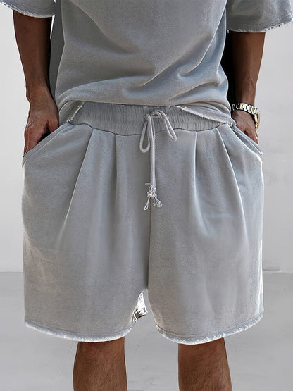 Men's Casual Loose Fit Solid Sports Set