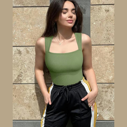 BOTTOM PRICE ONLY TODAY！！！Square Neck Sleeveless Bodysuits