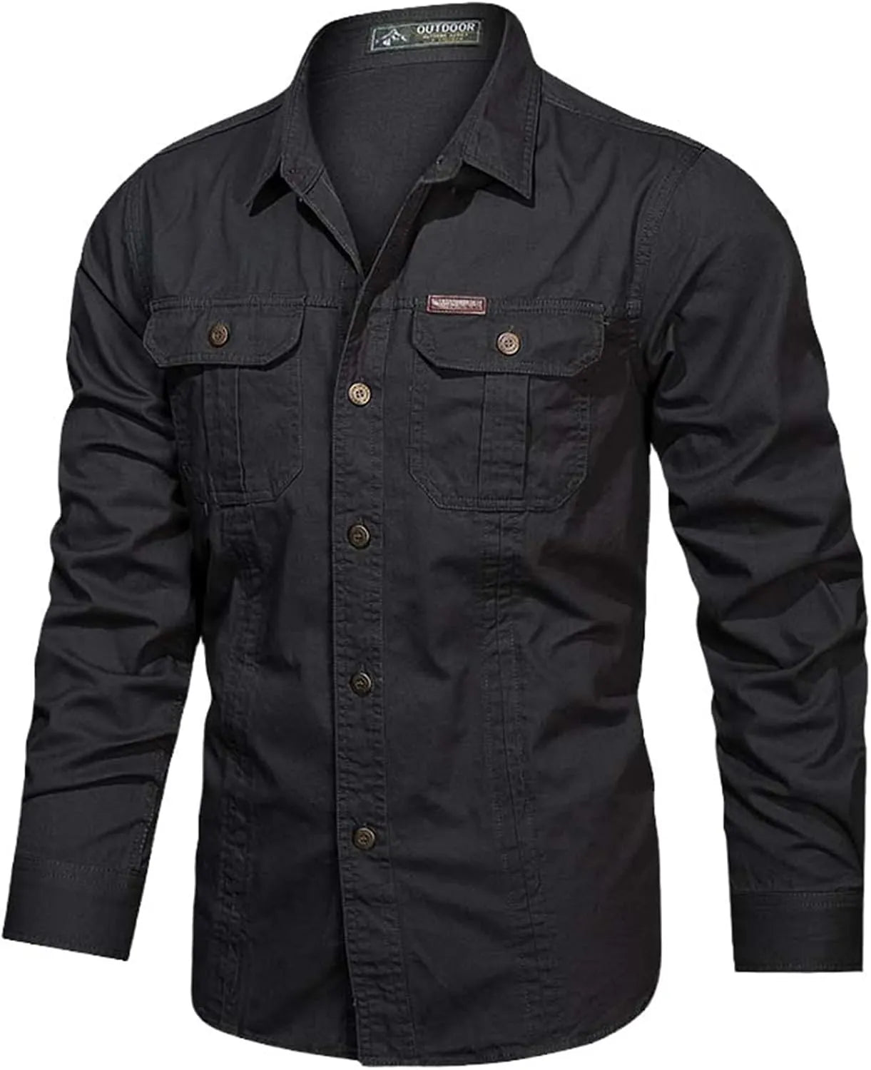Military Cargo Shirts Men Spring Autumn Cotton Casual Slim Fit Tops Outdoor Long Sleeve Tactical Shirt