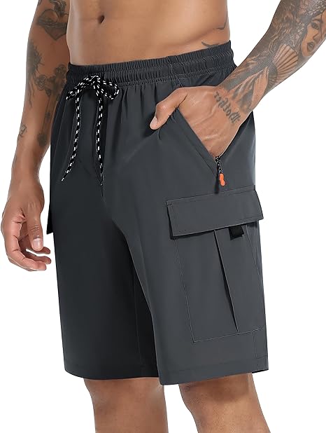 Men's Casual Stretch Cargo Shorts Quick Dry Lightweight Stretch Hiking Shorts for Men with 5 Pockets