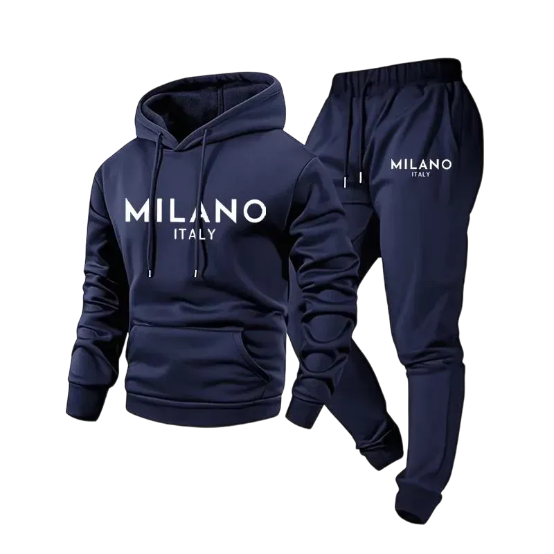 Men's Printed Hoodie and Sweatpants Set
