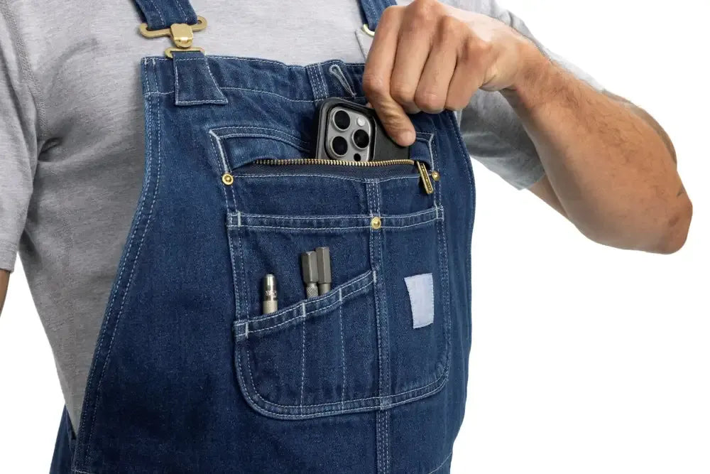 🔥Men's Denim Bib Overalls, Workwear with Adjustable Straps and Convenient Tool Pockets
