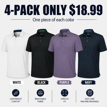 Men's Polo Shirts – Soft Breathable Cotton, Comfortable Short Sleeve Casual Fit