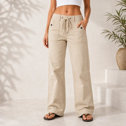 Women's High Stretch Mid Rise Straight Pants