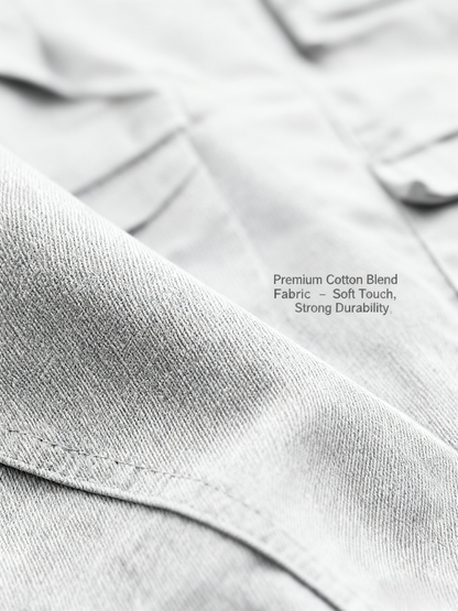 Men's Solid Color Two-Piece Set — Button-Up Shirt & Pants, Casual Long Sleeve Workwear Outfit for Spring & Fall