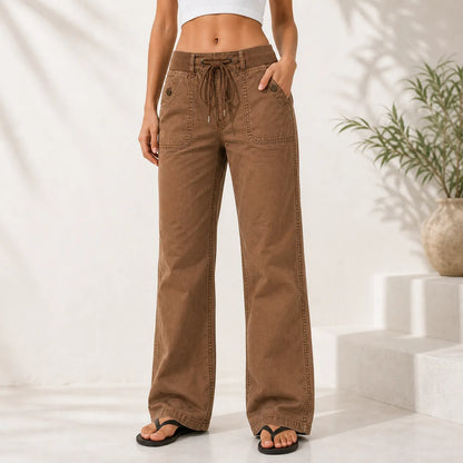 Women's High Stretch Mid Rise Straight Pants