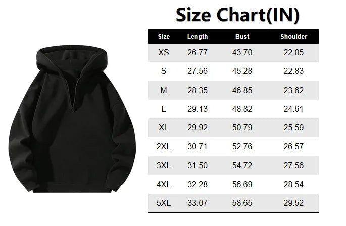 Men’s Plain Half Zip Hoodie