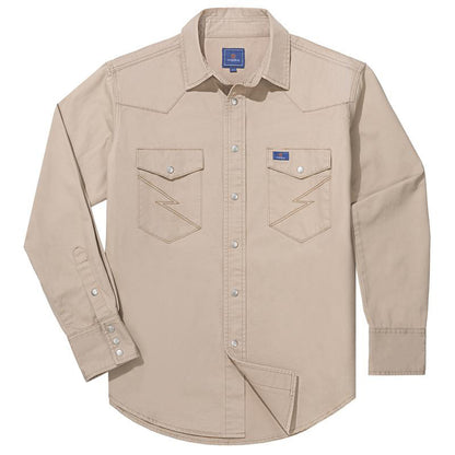 ✨Hot Sale✨Men's Long Sleeve Stone-Washed and Pre-Washed Denim Work Shirt