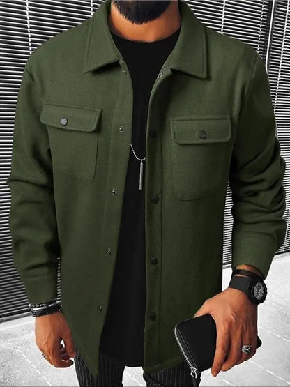 Men's Plain Long Sleeve Jacket